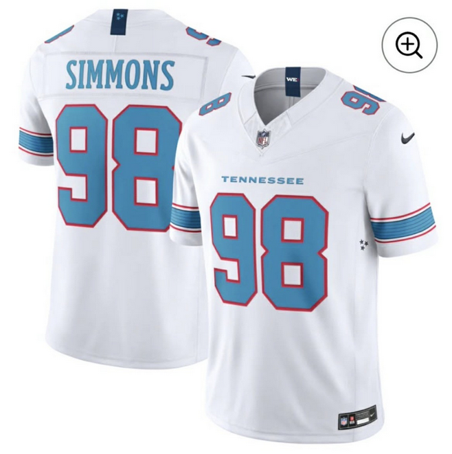 Men Tennessee Titans #98 Simmons white 2026 NFL Nike jersey 001